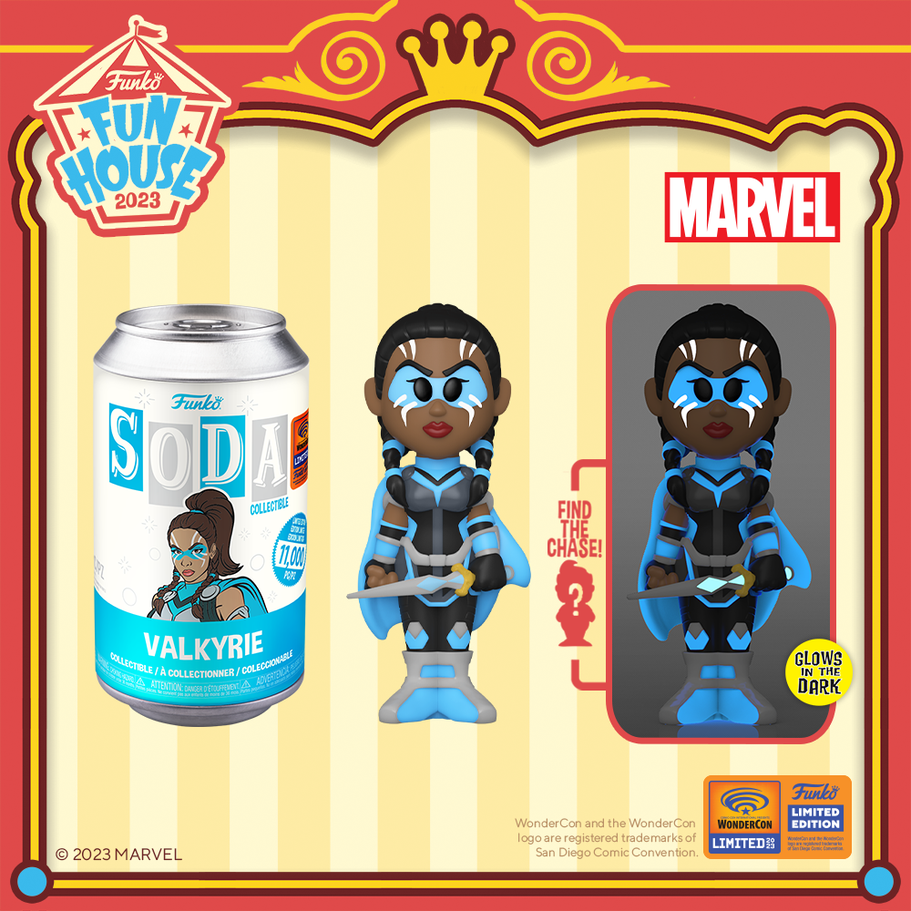 2023 WonderCon exclusive Funko SODA Valkyrie with glow-in-the-dark chase.